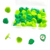 DANUDON 50PCS Green Leaves Push Pins, Decorative Leaf Thumb Tacks