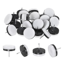 M METERXITY 24-Pack Furniture Sliders, 1.2" Nail-on Chair Leg Protectors for Hardwood Floors/Table/Chair/Wooden Floors, Furniture Glides [White]