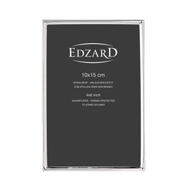 Edzard photo frame, picture frame Otto, silver plated, tarnish protected, for photo 4x6 Inch (10 x 15 cm)