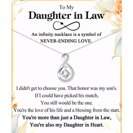 ACOGVN Daughter in Law Gifts, Trendy Infinity Necklace Christmas Birthday Mothers Day Valentines Day Easter Gifts Stocking Stuffers Presents Gifts for Daughter-in-Law Women