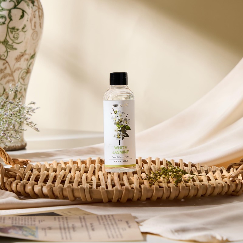 Airkeep Reed Diffuser Oil Refill/White Jasmine/3.38oz（100ml/1 Pack/Scented Oil Refill for