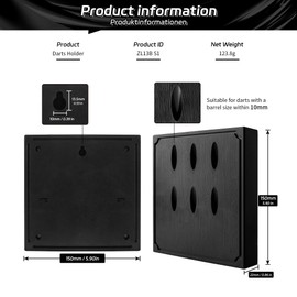 CyeeLife Wall Mounted Darts Holder/Stand,Displays 6 Set of Steel/Soft Tip Darts,Compatible with All Sisal & Electronic Dartboards, Surrounds & Cabinets