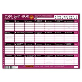 Avandu “Stadt - Land - Hää?!” Game Pad with 50 Sheets (German Language Version), Modern City - Country - River Game, Classic, Family and Ladies Edition, Parlour Game