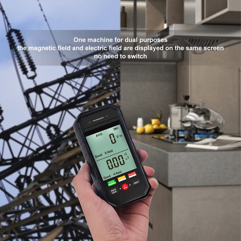 EMF Meter, Radiation Detector for Electromagnetic Fields with Digital LCD