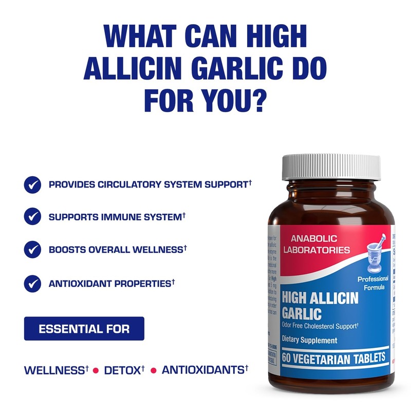 High Allicin Odorless Garlic Pills - Clinical Formula Allicin Supplement