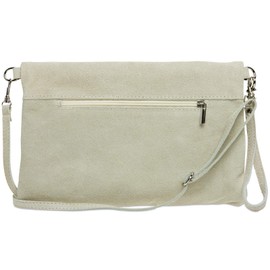 Caspar TL792 Women's Suede Clutch Bag, beige