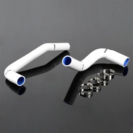 G-PLUS Silicone Radiator Hose Pipe Kit Compatible with Jeep Wrangler YJ/TJ 2.4L 4.2L 1987-2006 4.5mm Thickness 3-Ply Nylon Silicone White 2 PCS