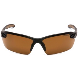 Carhartt Spokane Lightweight Half-Frame Safety Glasses, Black Frame, Sandstone Bronze Lens