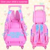 AGSDON 3PCS Rolling Backpacks for Girls, Elementary Kids Unicorn Wheels