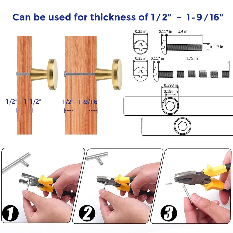 Ravinte 30 Pack Solid Single Hole Kitchen Round Cabinet Knobs