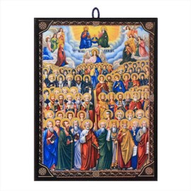 NKlaus Icon of All Saints 9.7 x 13.5 x 1.2 cm Christian Icon Orthodox from Greece 60016
