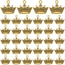Joez Wonderful 100Pcs Crown Charm, Mini Metal Vintage Charm Pendant for DIY Handmade Earring Necklace Bracelet Keychain Craft Accessories