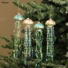 4PCS Glass Pearl Jellyfish Pendant Xmas Tree Hanging Ornaments for