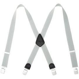 Lafayon Men's Braces 4 Clips X-Back 4 cm Wide Heavy Duty Adjustable Elastic Braces with Durable Metal Clips