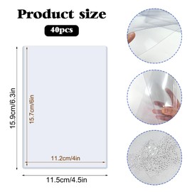 4" x 6" Photo Postcard Protectors, Rigid Hard Print Protectors, Clear Waterproof Protectors, Paper Sleeves Photo Plastic Sleeves Document Holder, Memories and Collectibles Storage (40 Pack)