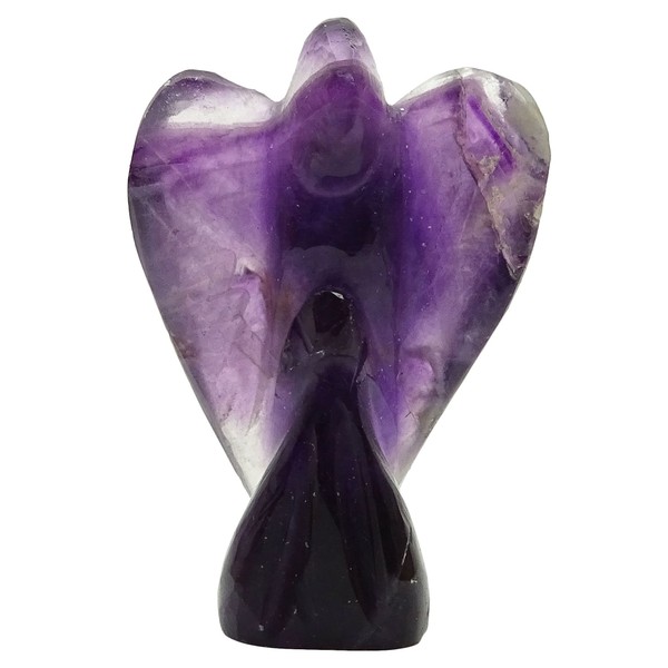 HARMONIZE Amethyst Stone Angel Psychic Carved Guardian Spiritual Gift Reiki Healing Crystal