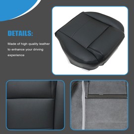 Priprilod Driver and Passenger Side Bottom Non-Perforated Replacement Leather Seat Cover Black（#JW ） Fit for Ford Mustang V6 2005 2006 2007 2008 2009