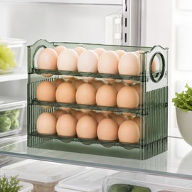 Large Egg Storage Box for Refrigerator – Transparent Egg Organizer Container with Space-Saving Design for Kitchen Storage