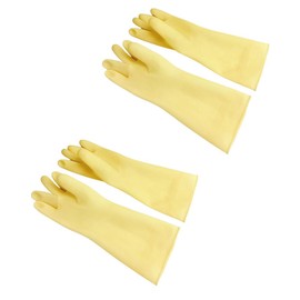 DBMIMPORTERS 2 Pairs 13.5" Cleaning Gloves, Reusable Rubber Dish Gloves, Latex Non-Slip Gloves