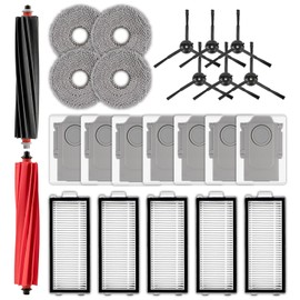 (24 Pack) Qrevo Master Replacement Parts Compatible with Roborock Qrevo Master/Qrevo Slim Robot Vacuum, 2 Roller Brushes, 6 Side Brushes, 7 Dust Bags, 5 HEPA Filters, 4 Mop Pads, Accessories Kit