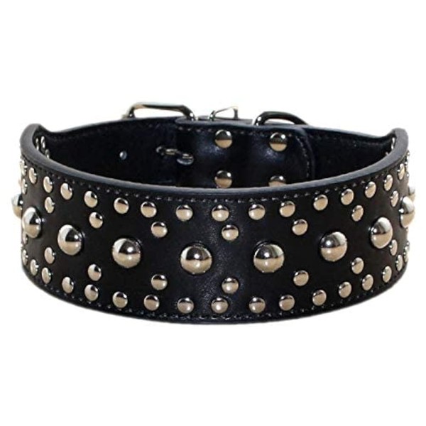 haoyueer New Unisex Studded Leather Dog Collars Medium Large Dog