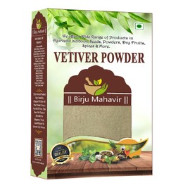 Birju Mahavir Vetiver Root Powder - Khus Root Powder - Vala - Kas Ramacham - खस की जड़ - Vetiveria Zizanioides for Hair Growth| Face Scrub| Healthy Skin 100 Gr