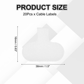 uxcell Cable Labels, 20Pcs Waterproof Cable Tag Writable Wire Labels Self-Adhesive Wire Tags Reusable Hook & Loop for Electronics Computer Cord Management Identification, White