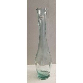 Vidrios San Miguel Spain 100% Recycled Glass Hand Made Vase 12" Tall Clear