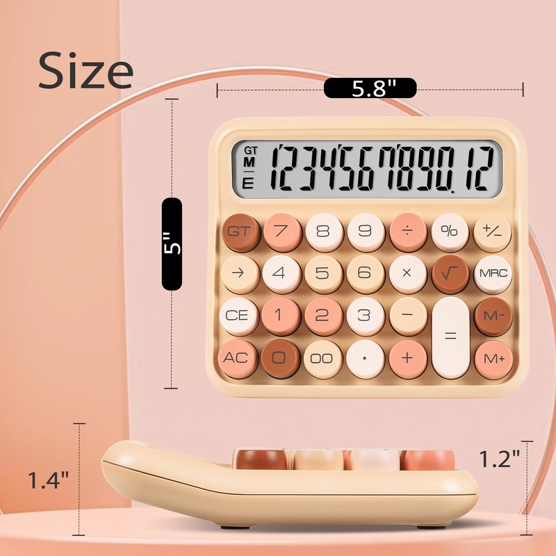 VEWINGL Mechanical Switch Calculator, 12 Digit Large LCD Display and