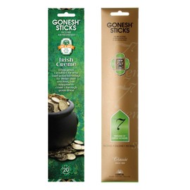 Gonesh Feeling Lucky Collection - Incense Sticks Variety Pack - Non-Toxic 10” Slow Burn Aromatic Sticks - Irish Cream Pot O Gold, Gonesh No. 7-20 Sticks Each