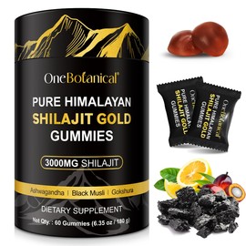 Shilajit Gummies 3000mg for Men & Women, Natural Himalayan Shilajit Supplement with Ashwagandha Gokshura for Energy, Immunity & Focus, Sugar-Free, Non GMO, 60 Gummies