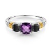 Gem Stone King 925 Silver and 10K Yellow Gold Purple