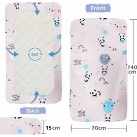 140 x 70cm Cot Bed Fitted, Cot Bed Fitted Sheets 1pack, 100% Cotton Moses Basket Sheet Soft and Breathable, Crib Newborn Sheets Fitted for Baby, Easy Care Pram Fitted Sheet