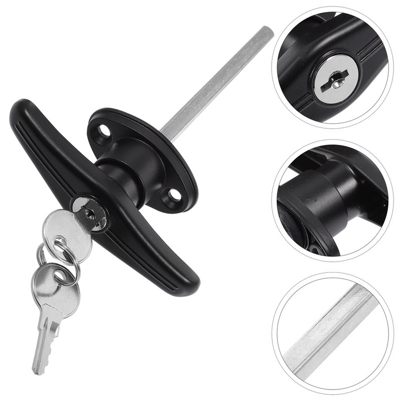 DOITOOL 8 mm T-Handle with Non-Locking Garage Lock Door Hardware