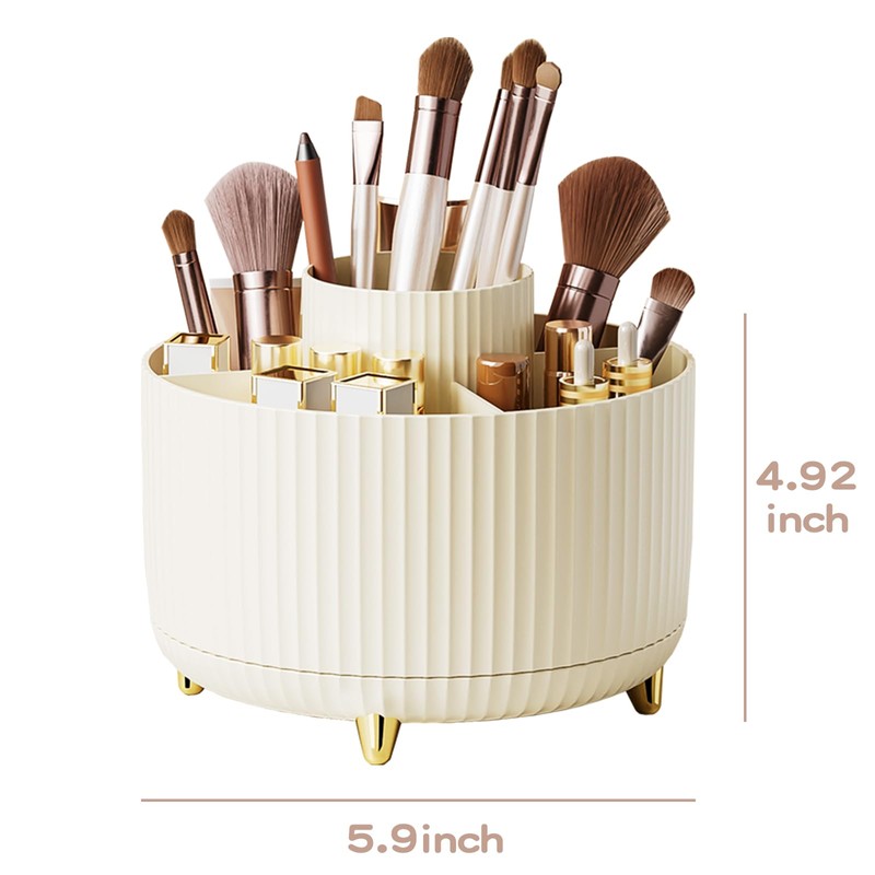 360° Rotate Makeup Brush Holder Organizer, Makeup Organizers Countertop, Makeup