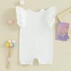 Mubineo Baby Girl Summer Basic Plain Ruffle Sleeve Bubble Romper