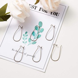 Pandahall 50-Piece Antique Bronze Hypoallergenic Hoop Earrings Components Kidney Ear Wires for Long Dangle Earrings 33mm/1.3inch