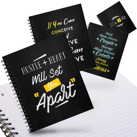 My Gypsie Life Spiral Notebooks For Work 4 Pack With Motivational Quotes, College Ruled - 200 Pages, Premium Quality Paper, Twin-Wire Binding - Ideal Office, Home, and School Journals - 8.75" x 10.5"