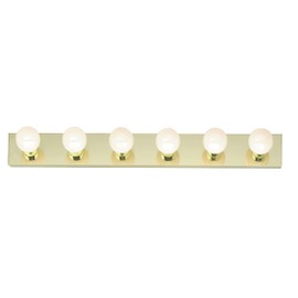 Nuvo SF77/190 Six Light Vanity, 36 in 6, Brass-Polished/Cast