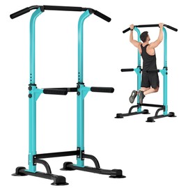 DlandHome Power Tower Dip Station Pull Up Bar for Home Gym Pull Up Bar Station Workout Equipment, Strength Training Fitness,Blue