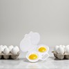 White Egg Poacher, 2 Cavity Nonstick Poached Egg Maker With