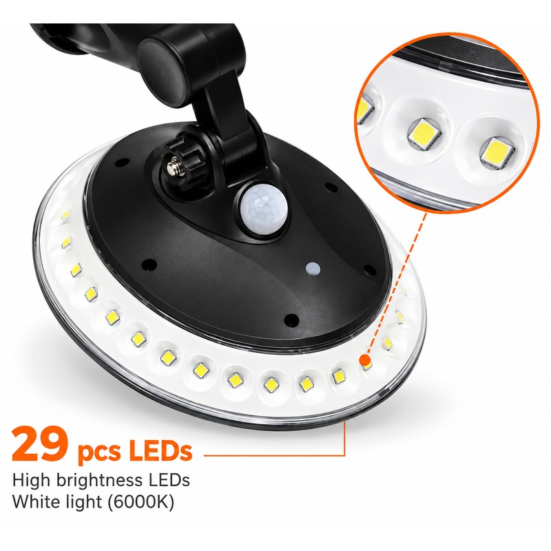 Solar Motion Sensor Wall Light for Outdoor Lighting – 360°