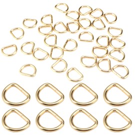 Pack of 30 Half Round D-Ring, D Rings Buckle, Half Rings Golden D-Rings 20 mm x 3.8 mm, Multi-Purpose Metal D-Rings for Backpack, Bags, Belt Buckles, Handbags, Craft Accessories, Carabiner, gold, 20mm