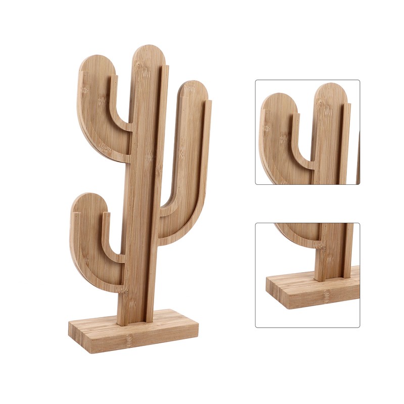 Wooden Coffee Capsule Holder Removable Coffee Pod Holder Cactus Shape