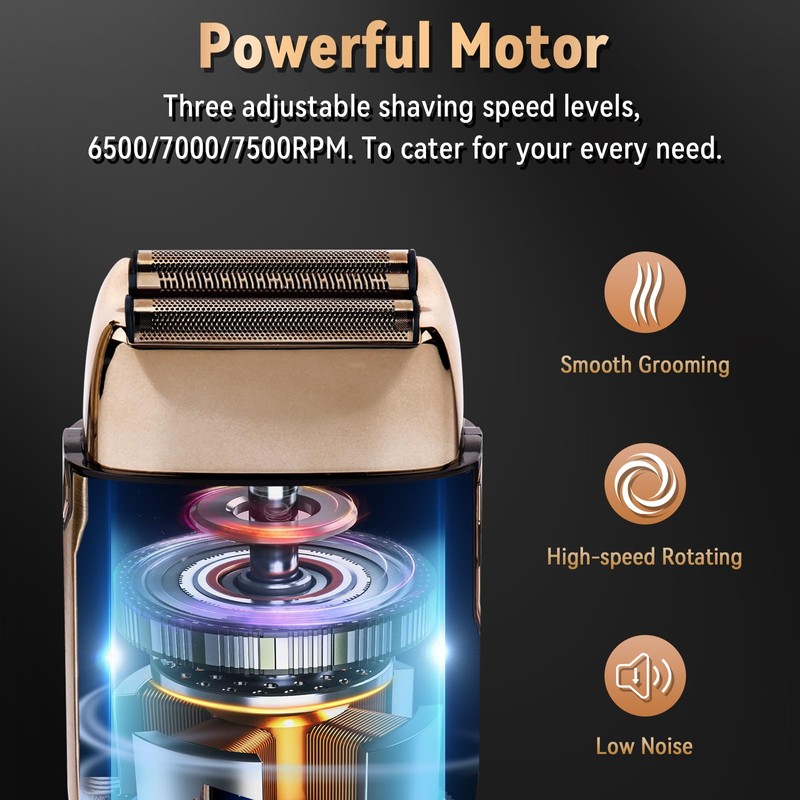Ufree Close Shave Electric Foil Shavers for Men, 3-Speed Electric