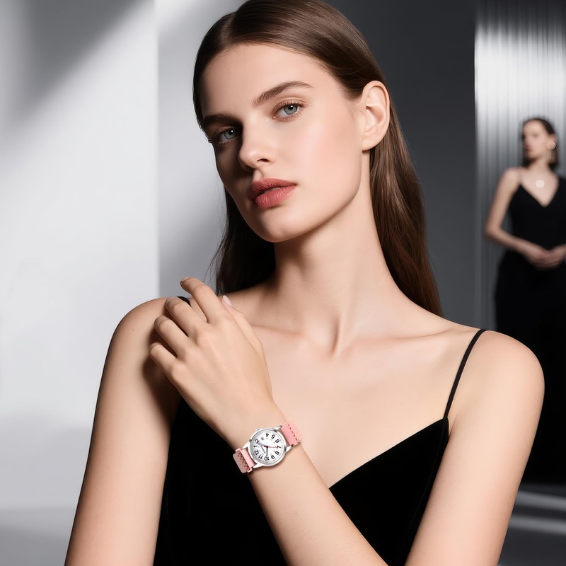 腕時計 ユニセックス アナログ ナイロンベルト カレンダー: 読みやすい 24時間 防水 ウォッチ クォーツ腕時計