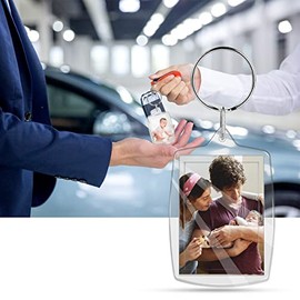 Yolispa Llavero de acrlico transparente para fotos en blanco, 50 unidades                                                                             