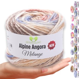 MeriWoolArt® Merino Wool for Knitting - 150 m Multicoloured Thick Soft Merino Wool for Sweaters and Jackets - XXL Hand Knitting Wool - Voluminous DIY Wool for Scarves, Blankets, Scarves & Gifts 6411
