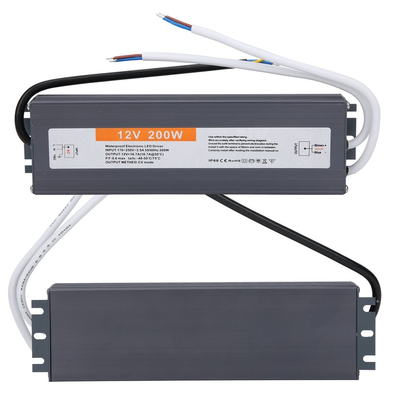 200W Professional Waterproof Electronic LED Driver Power Supply AC170‑ (50/60HZ)