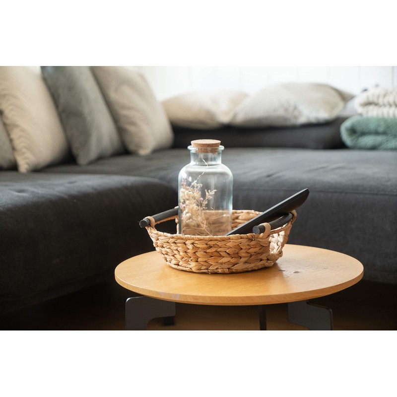 Decorasian Woven Water Hyacinth Storage Basket with Handles - Gift
